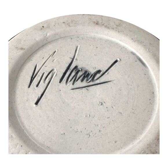 Studio Art Pottery VASE Gray Multi Glaze 9" Alan G Vigland American Crock Signed - Picture 8 of 9